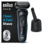 Braun Series 5 52-B7000cc máquina de barbear de folha aparador preto bateria de iões de lítio