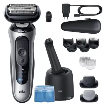 Braun Series 6 62-S7650cc prateado - máquina de barbear de folha com bateria de iões de lítio