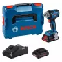 Bosch GDS 18V-330 HC Professional chave de impacto a bateria, 18 V, 1/2 polegada, 2800 rpm, 330 Nm, 2 baterias de 4,0 Ah, carregador, Bluetooth, L-BOXX, azul/preto