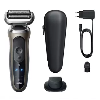 Braun Series 7 72-C1200s máquina de barbear elétrica - molhado e seco, preto/bronze, aço inoxidável
