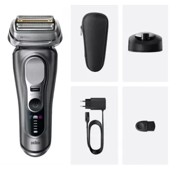 Máquina de barbear de folha Braun Series 9 Pro+ 9615S preto cinzento aço inoxidável