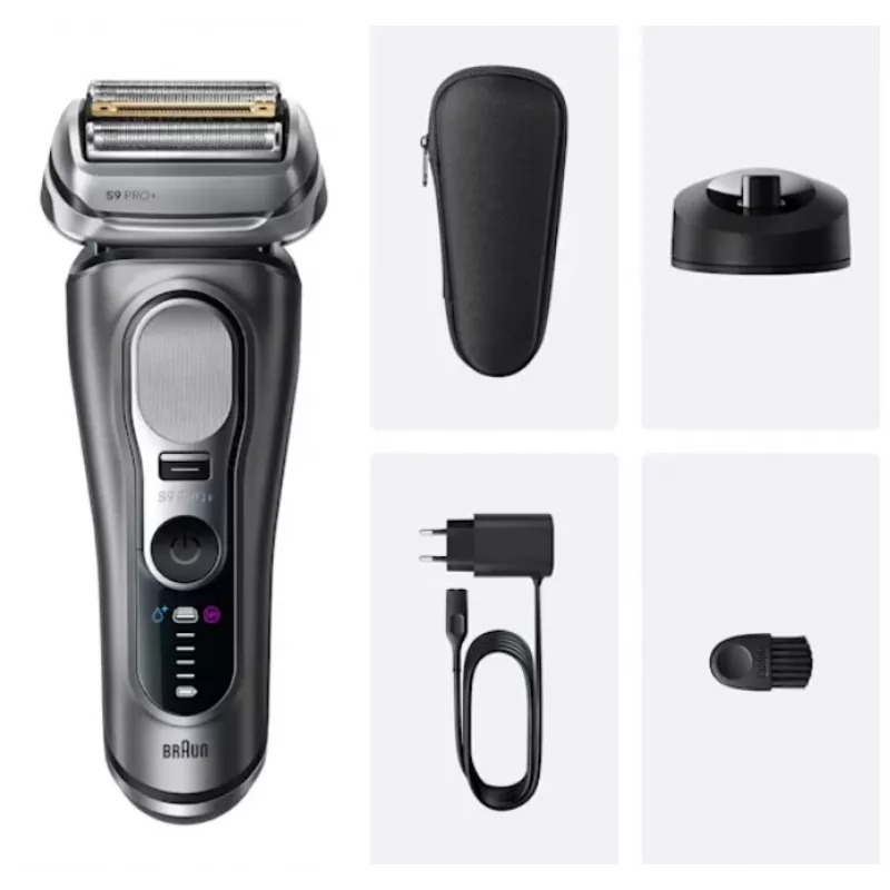 Máquina de barbear de folha Braun Series 9 Pro+ 9615S preto cinzento aço inoxidável