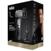 Máquina de barbear de folha Braun Series 9 Pro+ 9660CC preto prateado aço inoxidável