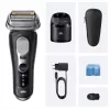 Máquina de barbear de folha Braun Series 9 Pro+ 9660CC preto prateado aço inoxidável