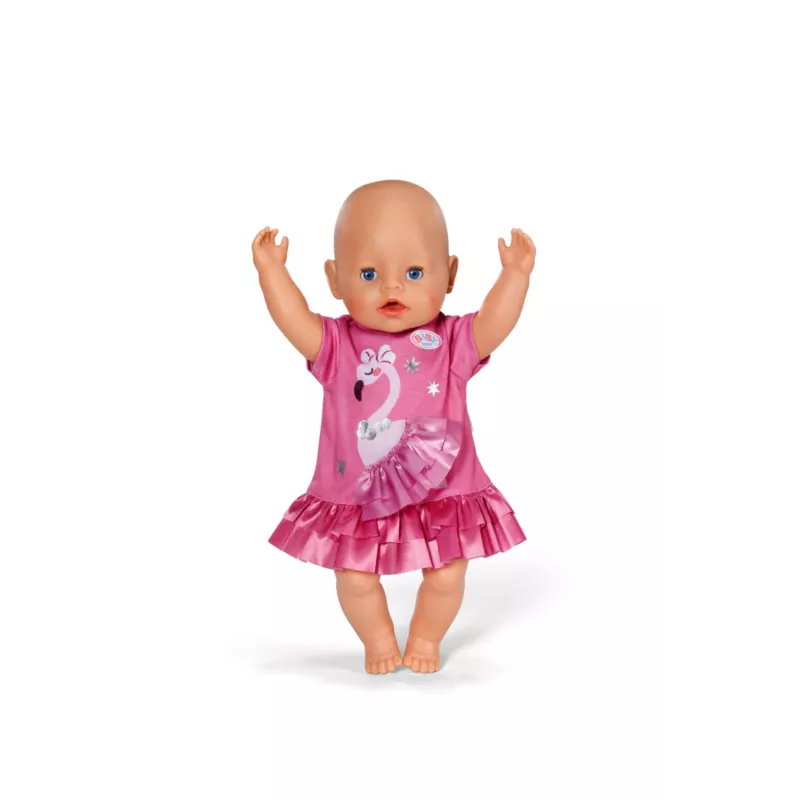 Vestido de boneca Peterkin BABY born Flamingo para bonecas de 43 cm, dobrável, idade 3+