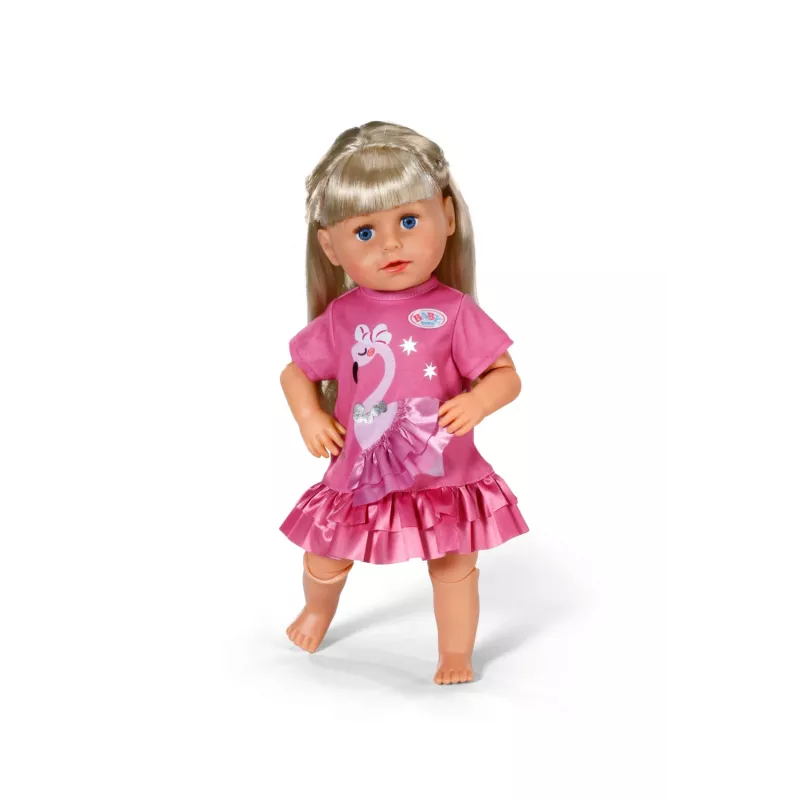 Vestido de boneca Peterkin BABY born Flamingo para bonecas de 43 cm, dobrável, idade 3+