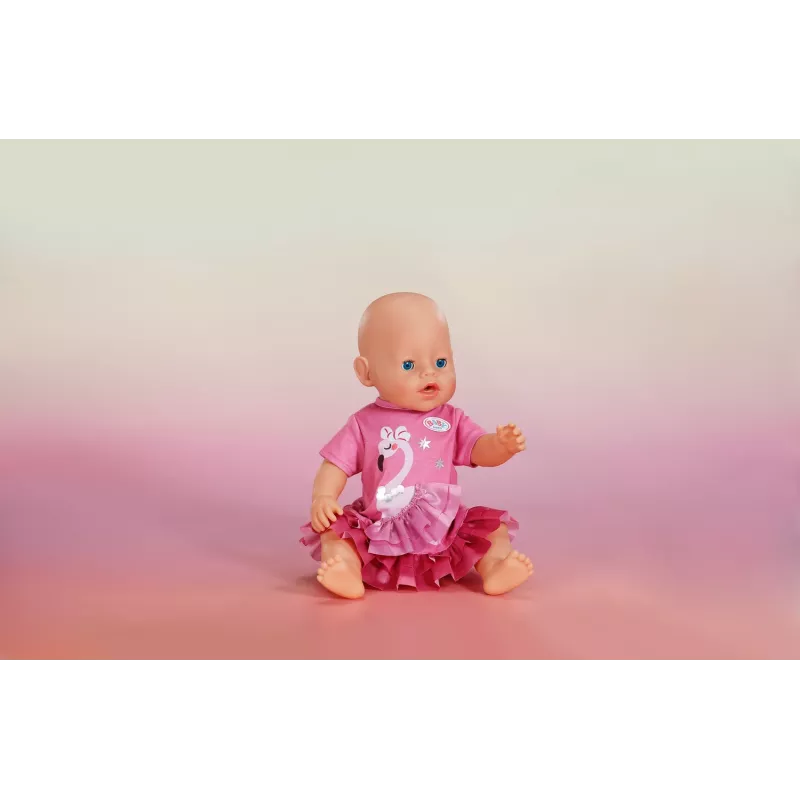 Vestido de boneca Peterkin BABY born Flamingo para bonecas de 43 cm, dobrável, idade 3+