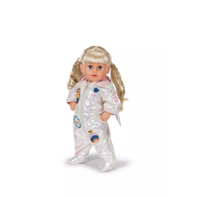 Fato de corpo inteiro Peterkin BABY born fato de inverno creme para bonecas de 43 cm, dobrável, a partir dos 3 anos