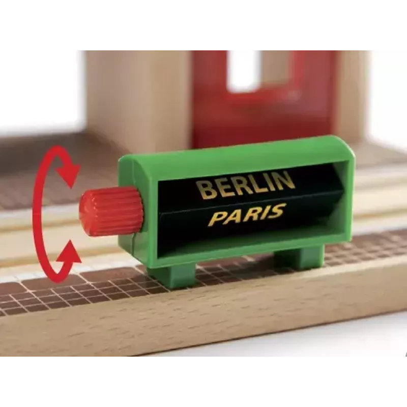 Estação de gravação e reprodução de comboio modelo da Ravensburger – BRIO, 3 peças, pilha AA, preto/verde/vermelho