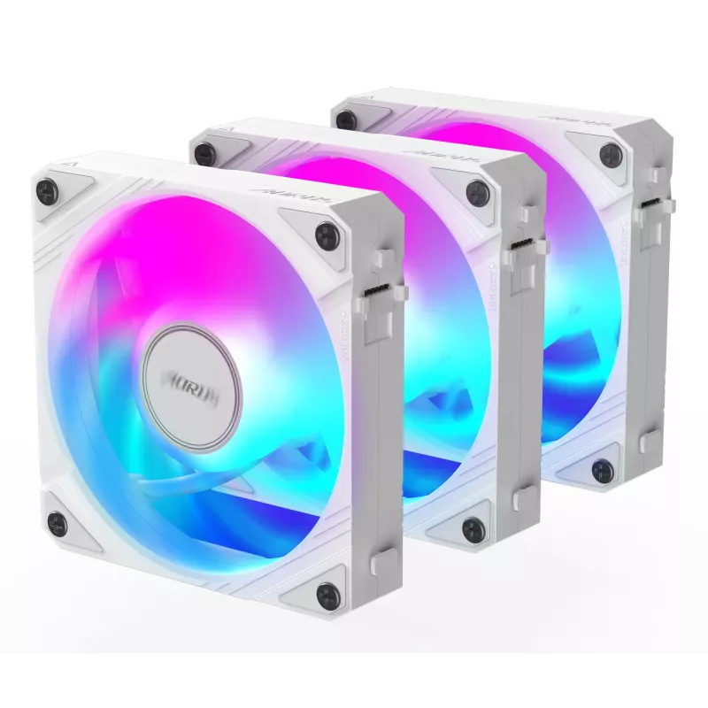 Ventoinhas de caixa Gigabyte AORUS EZ CHAIN FAN 120 ICE, pack de 3, 120 mm, brancas, GP-ECFAN1203 ICE