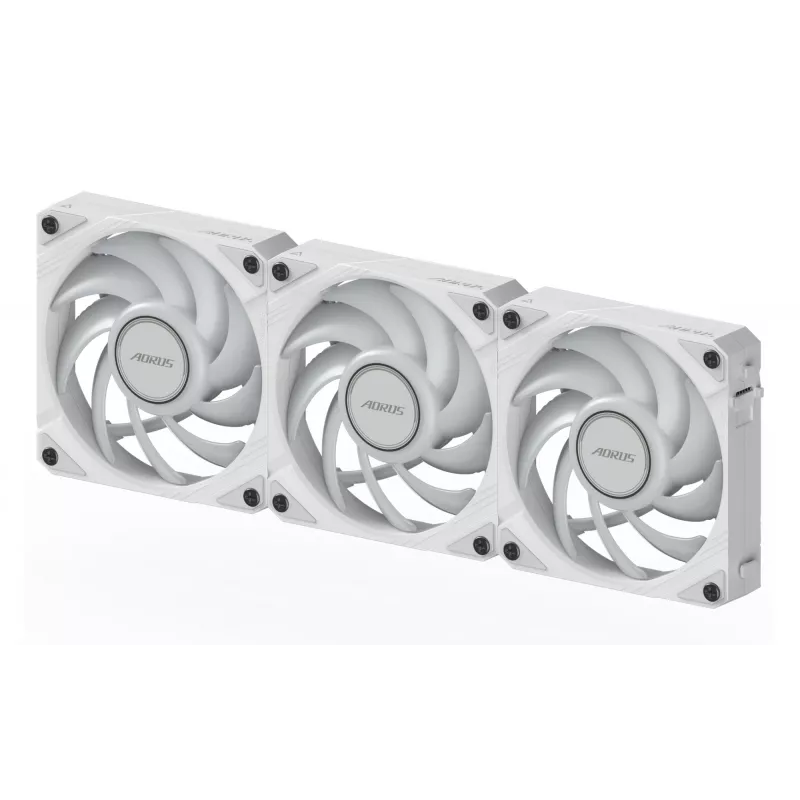 Ventoinhas de caixa Gigabyte AORUS EZ CHAIN FAN 120 ICE, pack de 3, 120 mm, brancas, GP-ECFAN1203 ICE