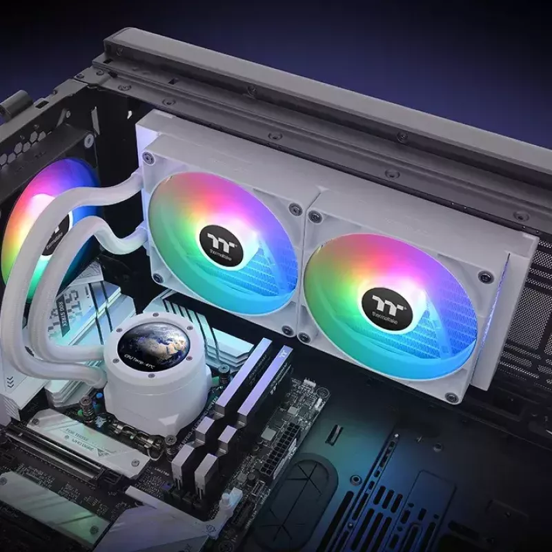 Thermaltake TH280 V2 Ultra ARGB Sync Snow Edition refrigeração líquida tudo-em-um para CPU, 3,02 mmH2O, branco