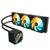 Arrefecedor de CPU líquido GIGABYTE GAMING 360 – 3 ventoinhas ARGB de 120 mm, mecanismo de bloqueio deslizante, DAISY-CHAIN, compatível com Intel LGA 1851 e AMD AM5