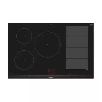 Siemens EX875LVC1E Placa de cozinha preta, aço inoxidável de encastre indução 5 zonas