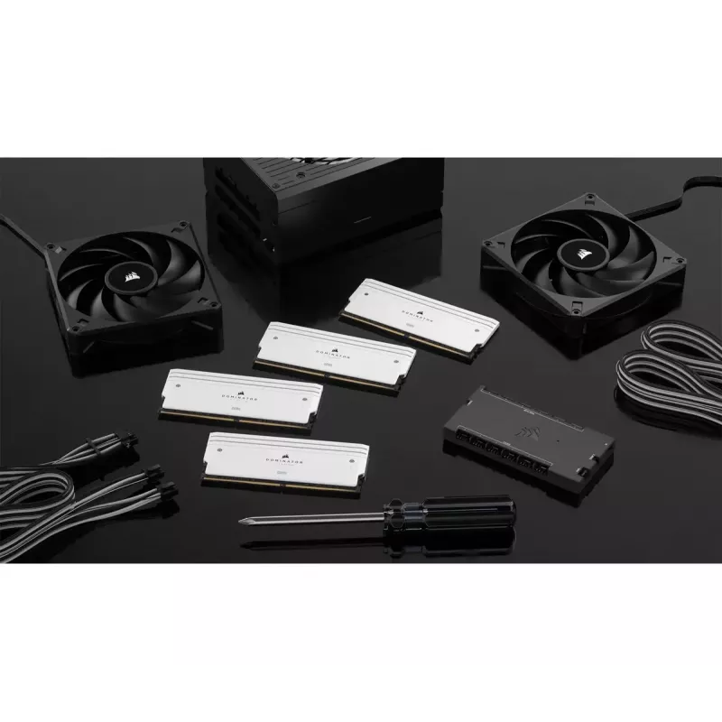 DIMM 64 GB DDR5-6000 (4x 16 GB) Quad-Kit, memória branca, CMP64GX5M4B6000C36W, Dominator Titanium, INTEL XMP
