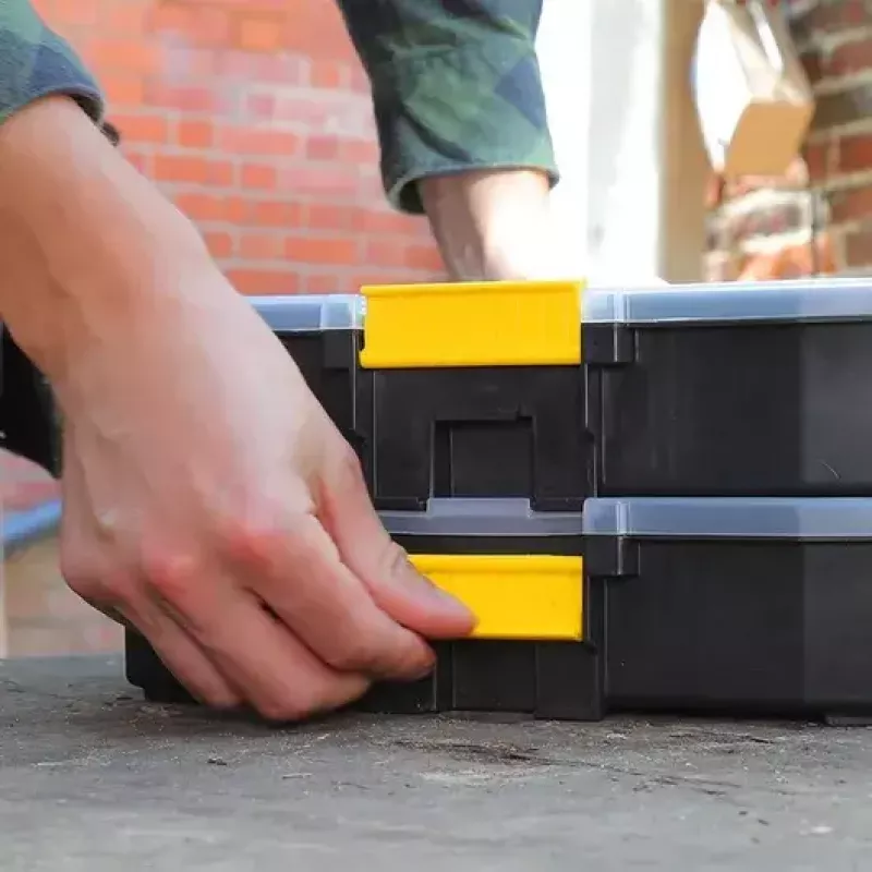 Caixa de peças pequenas Stanley Sortmaster Junior preto/amarelo