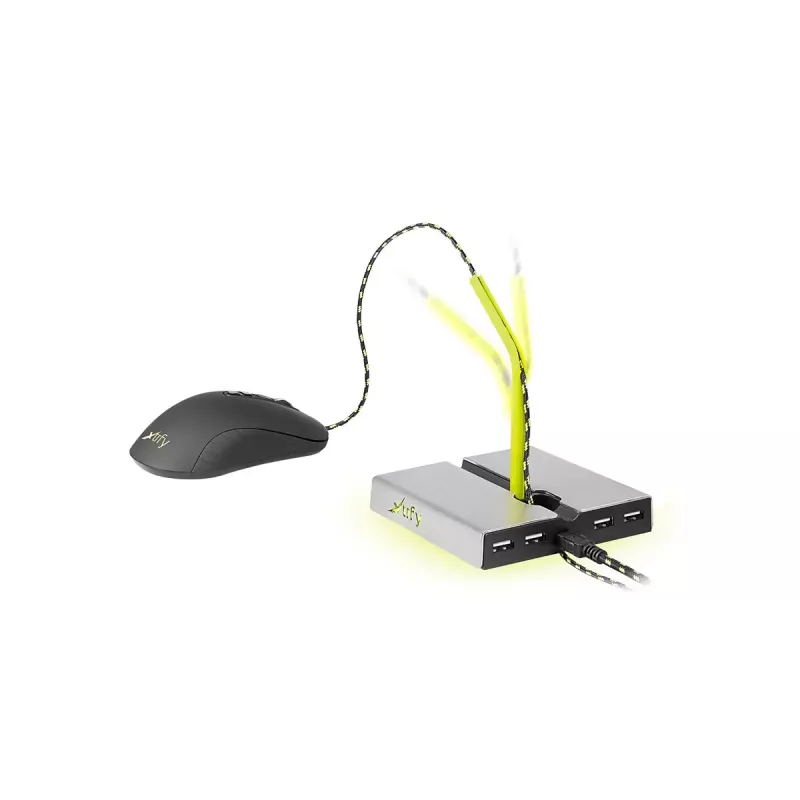 Xtrfy B1 Mouse Bungee LED suporte para rato com hub USB 2.0 de 4 portas