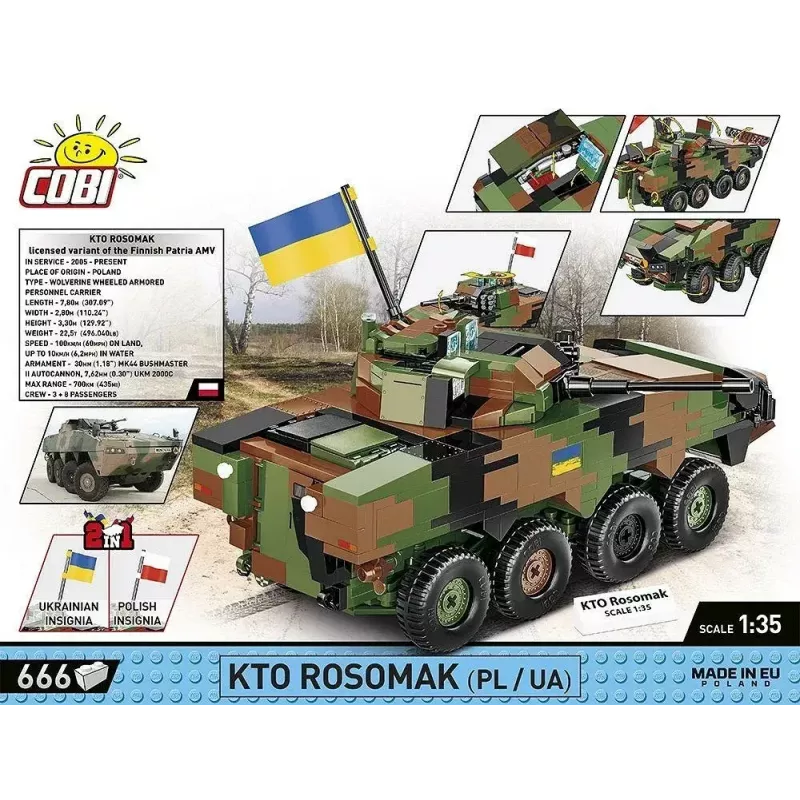 Kit de construção Cobi Armed Forces KTO Rosomak 2-in-1 (COBI-2629)