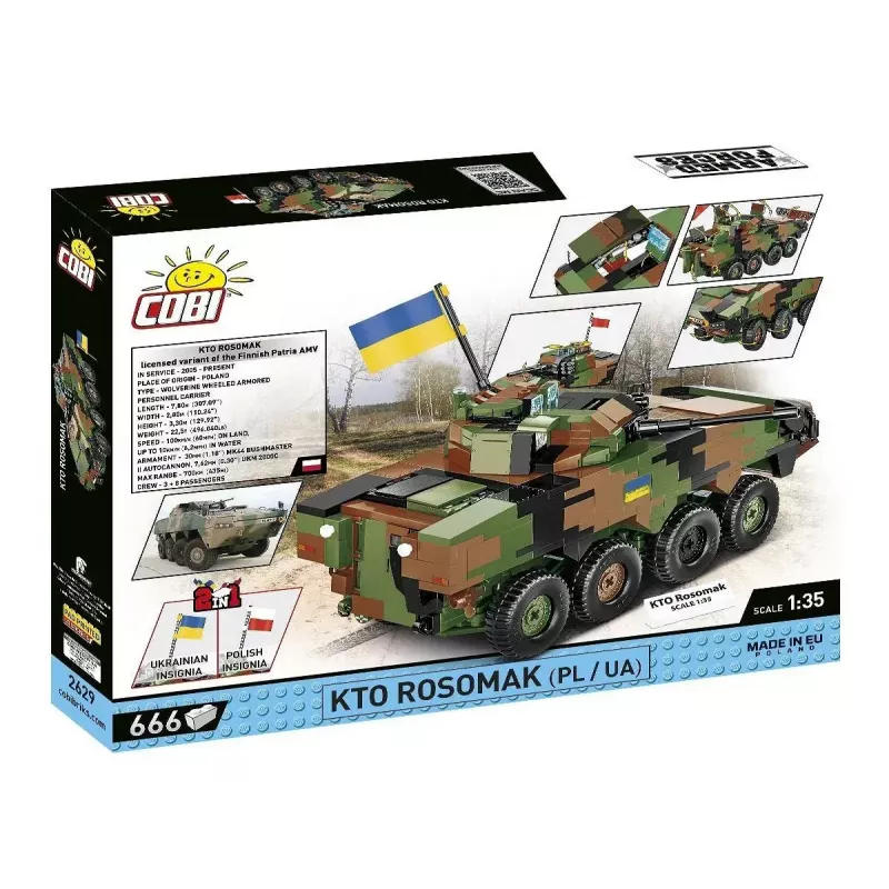 Kit de construção Cobi Armed Forces KTO Rosomak 2-in-1 (COBI-2629)