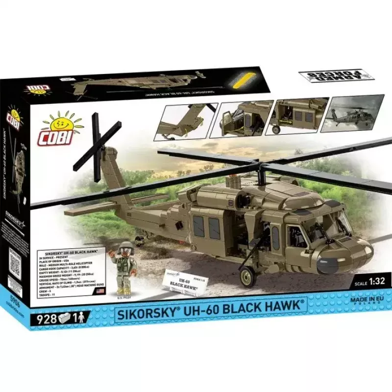 Conjunto de construção Cobi Sikorsky UH-60 Black Hawk 928 blocos, modelo COBI-5906