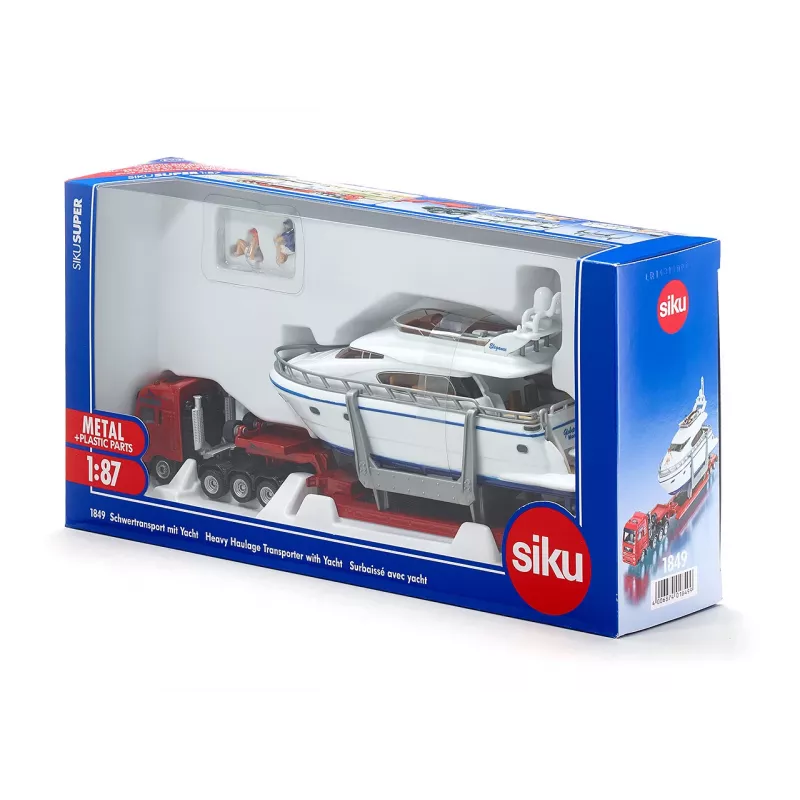 Siku transporte pesado com iate, modelo de transporte pesado, pré-montado, 1:87, rapaz/rapariga, 3 anos, 99 anos