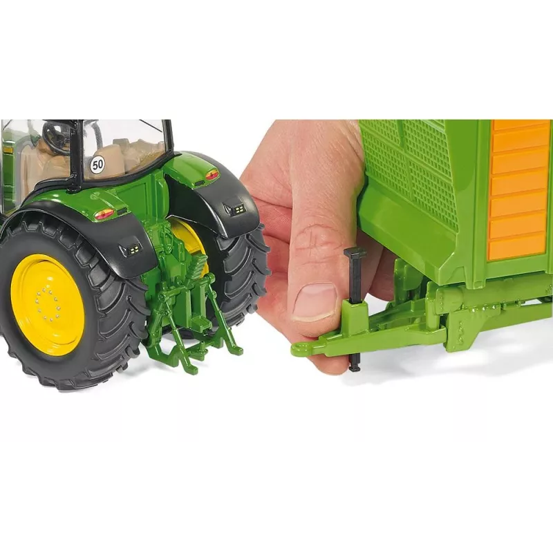 Siku John Deere 6210R, modelo de trator, 3 anos, metal, plástico, preto, verde