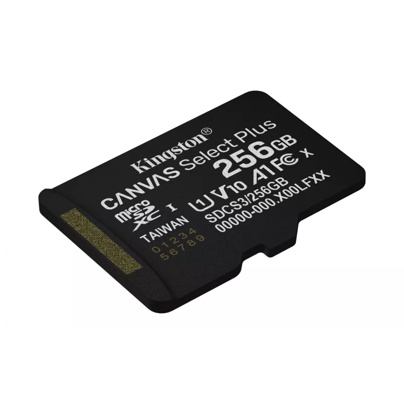 Kingston Technology 256GB micSDXC Canvas Select Plus Gen3 150R A1 embalagem individual sem ADP