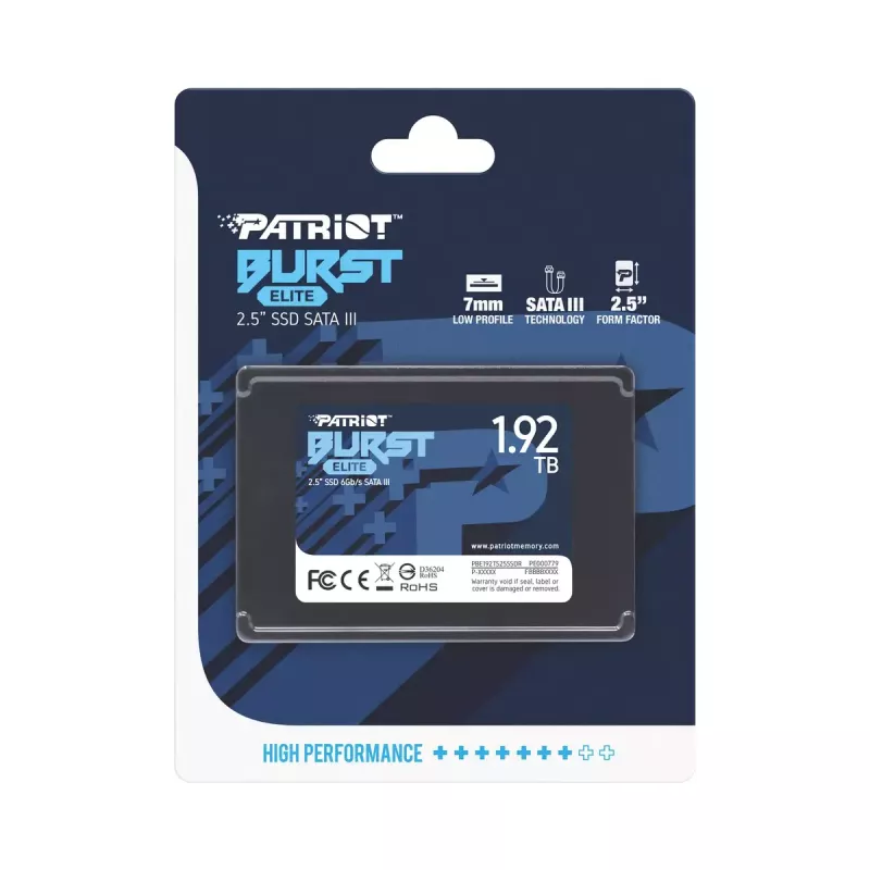 Disco SSD Patriot Burst Elite 1.92TB 2,5 polegadas SATA 3.0 PBE192TS25SSDR