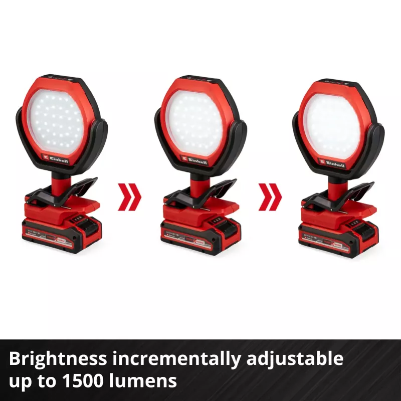 Luminária exterior com bateria EINHELL GC-OL 18/1500 Li‑Solo — luminária LED, bateria e carregador não incluídos