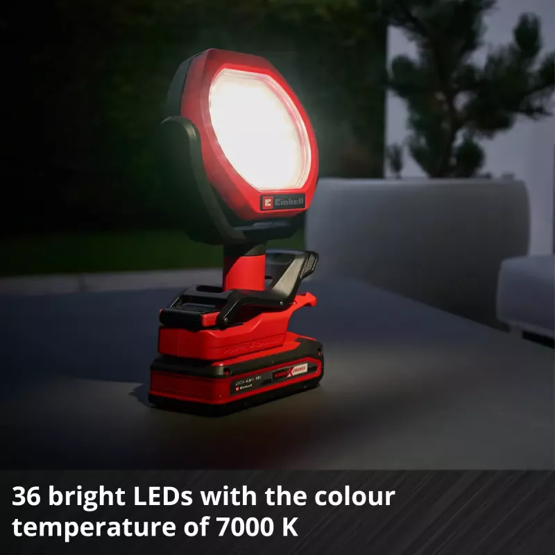Luminária exterior com bateria EINHELL GC-OL 18/1500 Li‑Solo — luminária LED, bateria e carregador não incluídos