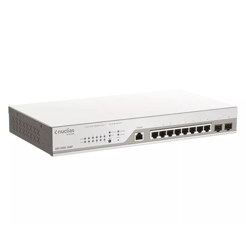 Switch D-Link 10 portas Gigabit PoE+ Nuclias Smart Managed incl. 2 portas SFP