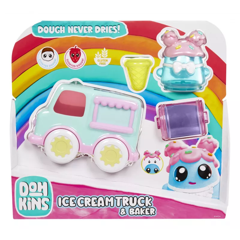 MGA Entertainment DohKins 123071-EUC carrinha de gelados e padeiro, conjunto de brincar com massa de modelar, a partir dos 3 anos
