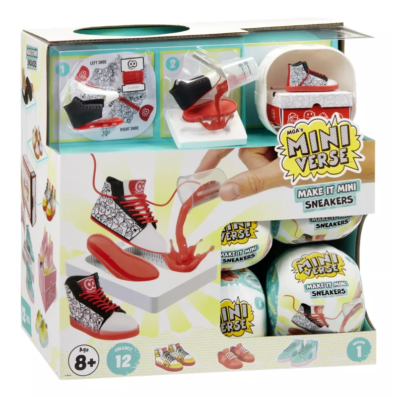 Miniverse Make It Mini Sneakers em PDQ, 8 anos, multicolor, plástico