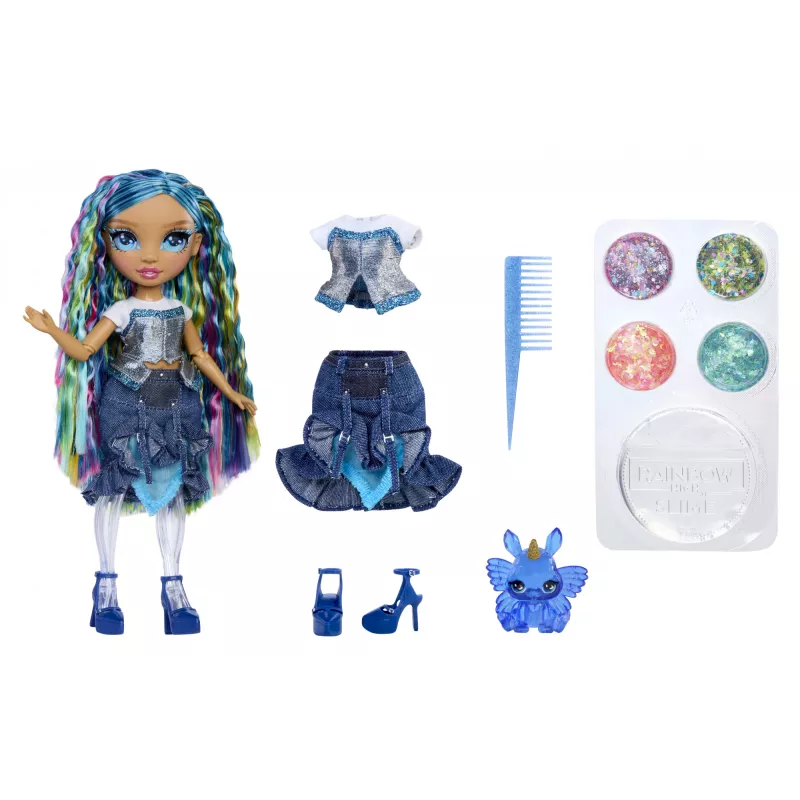 Rainbow High Rainbow Shimmers boneca de moda com slime - Skyler (azul)
