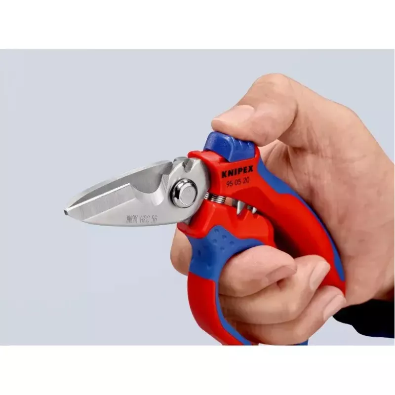 Knipex 95 05 20 SB alicate aço inoxidável punho de plástico azul vermelho