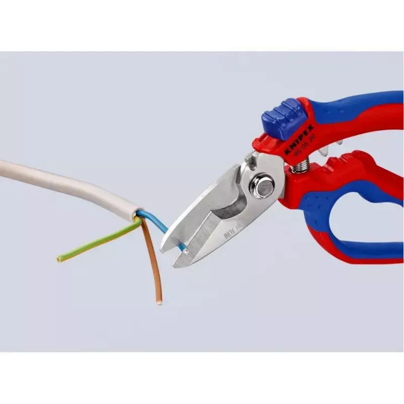 Knipex 95 05 20 SB alicate aço inoxidável punho de plástico azul vermelho