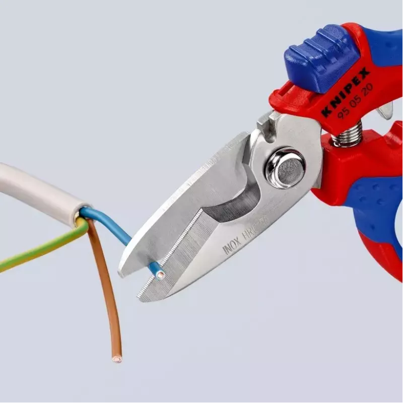 Knipex 95 05 20 SB alicate aço inoxidável punho de plástico azul vermelho