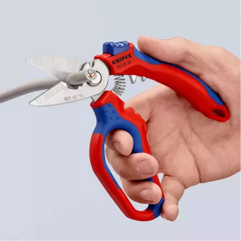 Knipex 95 05 20 SB alicate aço inoxidável punho de plástico azul vermelho