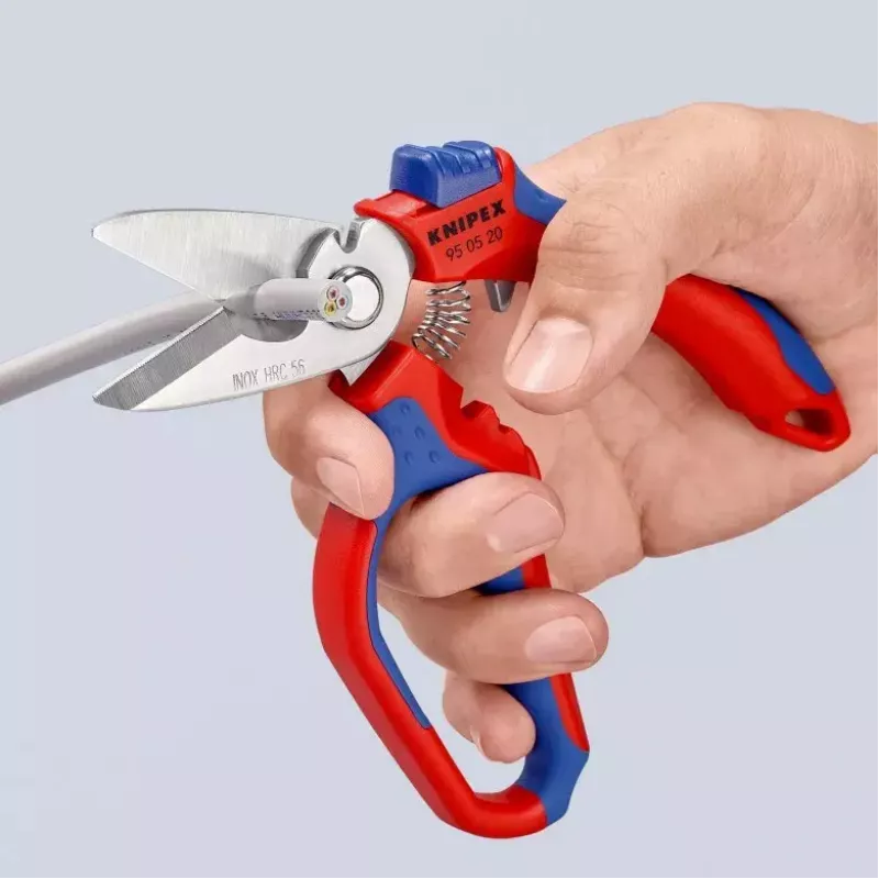 Knipex 95 05 20 SB alicate aço inoxidável punho de plástico azul vermelho