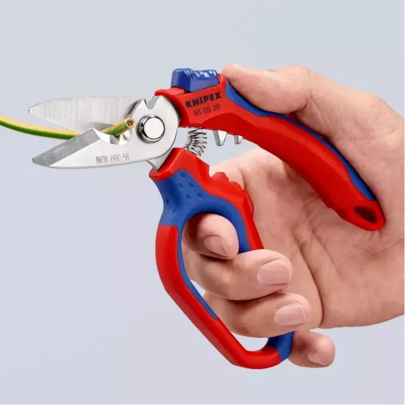 Knipex 95 05 20 SB alicate aço inoxidável punho de plástico azul vermelho