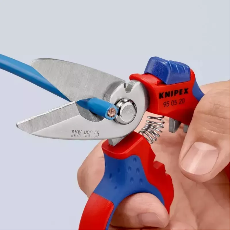 Knipex 95 05 20 SB alicate aço inoxidável punho de plástico azul vermelho