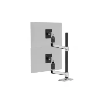 Ergotron Série LX braço de empilhamento duplo, coluna alta 101,6 cm, alumínio, grampo, 20 kg