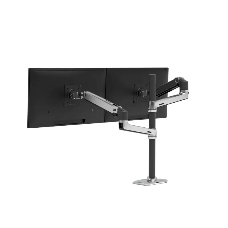Ergotron Série LX braço de empilhamento duplo, coluna alta 101,6 cm, alumínio, grampo, 20 kg