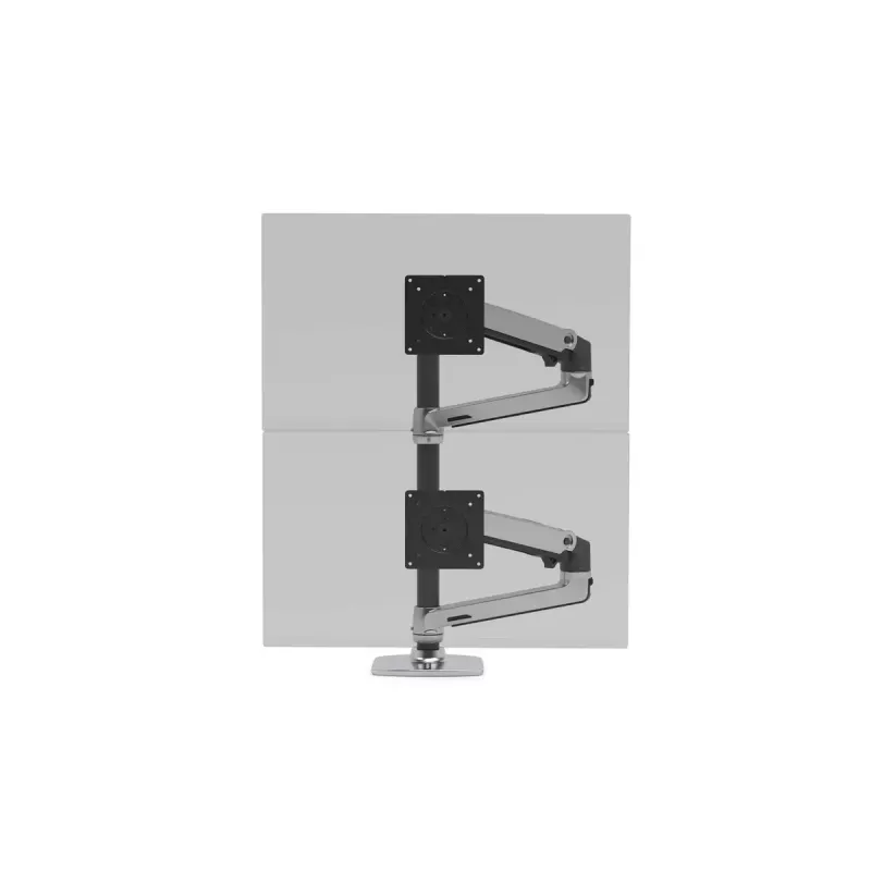 Ergotron Série LX braço de empilhamento duplo, coluna alta 101,6 cm, alumínio, grampo, 20 kg