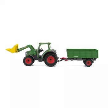 Trator com atrelado Schleich FARM WORLD 42608 preto verde vermelho amarelo