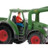 Trator com atrelado Schleich FARM WORLD 42608 preto verde vermelho amarelo