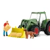 Trator com atrelado Schleich FARM WORLD 42608 preto verde vermelho amarelo