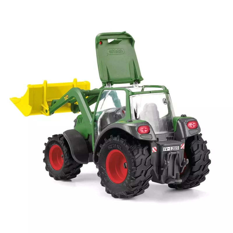 Trator com atrelado Schleich FARM WORLD 42608 preto verde vermelho amarelo