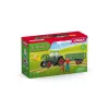 Trator com atrelado Schleich FARM WORLD 42608 preto verde vermelho amarelo