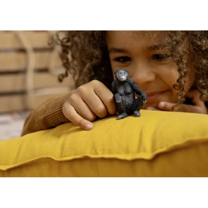 Figura Schleich WILD LIFE Bonobo Fêmea 14875 Preto 3 anos
